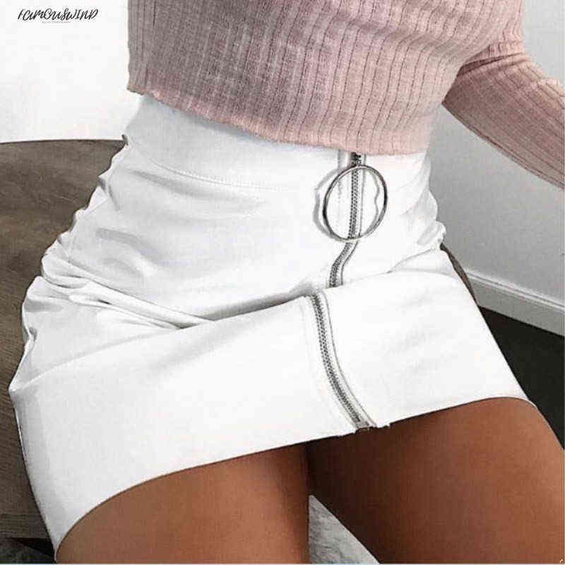Party Fashion Pu Leather Pencil High Waist Mini Short Skirt Stretch Women 5 Solid Colors Size S-Xl-image-488316971