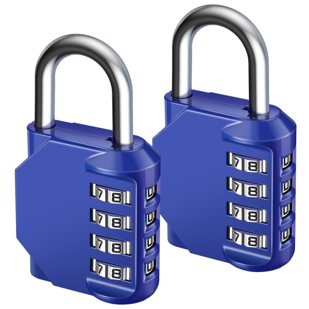 2 resistant 4-dial digit bun/set combination safety-tight, weatherproof gym lock with safe, black strip lock-image-693354286