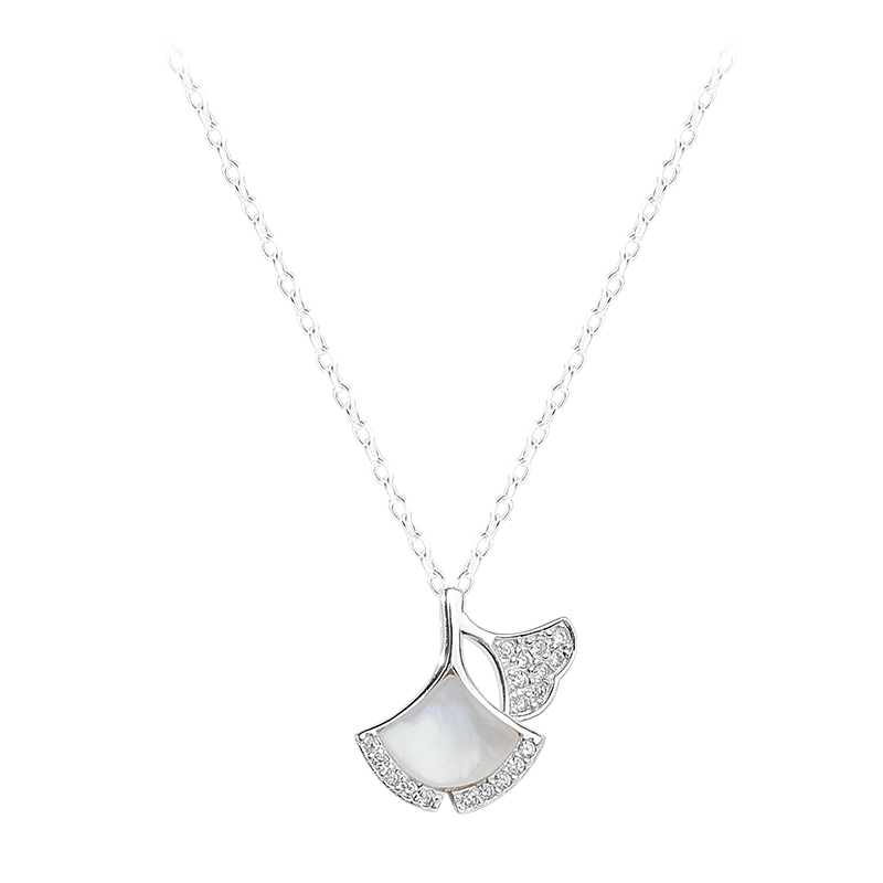 Ginkgo chain necklace female niche design feeling necklace clavicle light luxury niche collarbone chain female contracted temperament-image-709341688