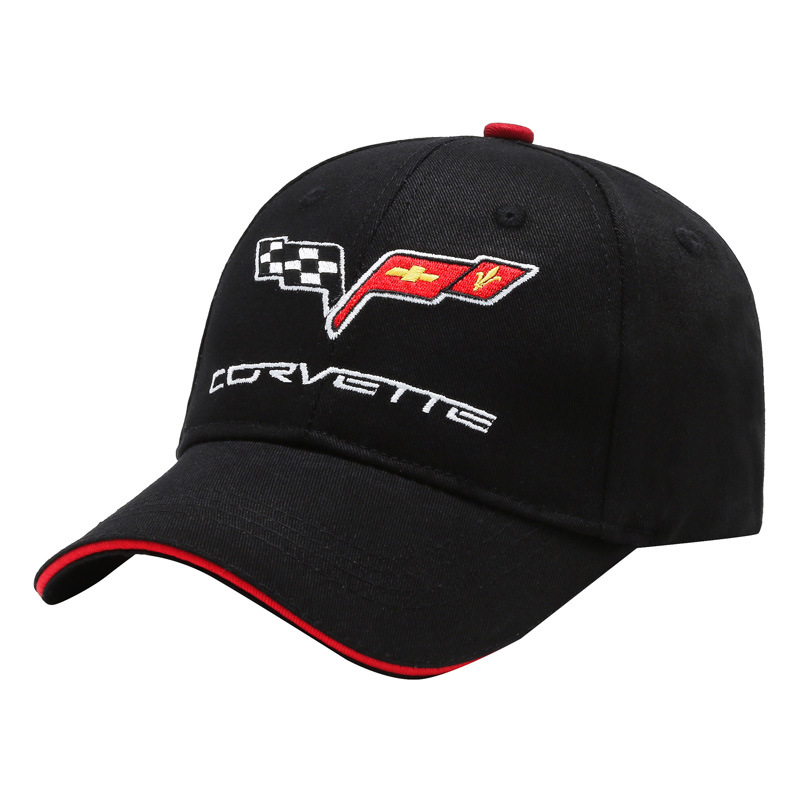 

2021 European and American fashion new car embroidery baseball cap adjustable leisure motorcycle hat, Black