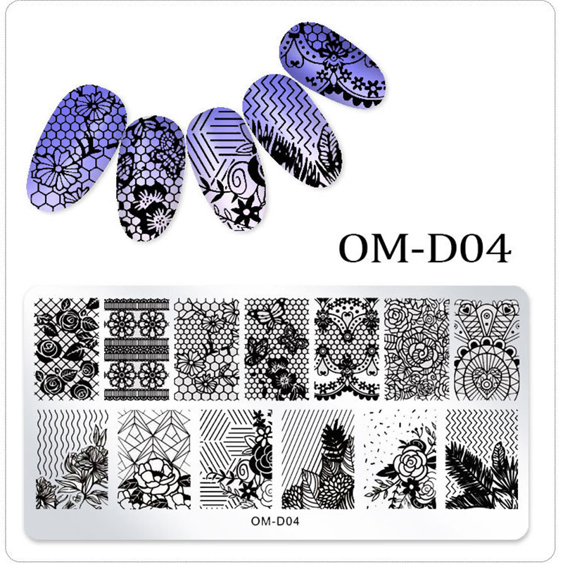 

12*4cm nail Stamping plates templates for nails polish UV gel design stencil manicure accessories and tools NAP004