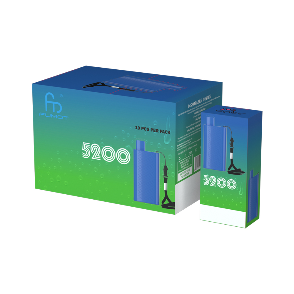 

Original RandM squid box Disposable 5200puffs E Cigarette Vape Pen10Colors with 12ml Pod Rechargeable battery Type C charging port