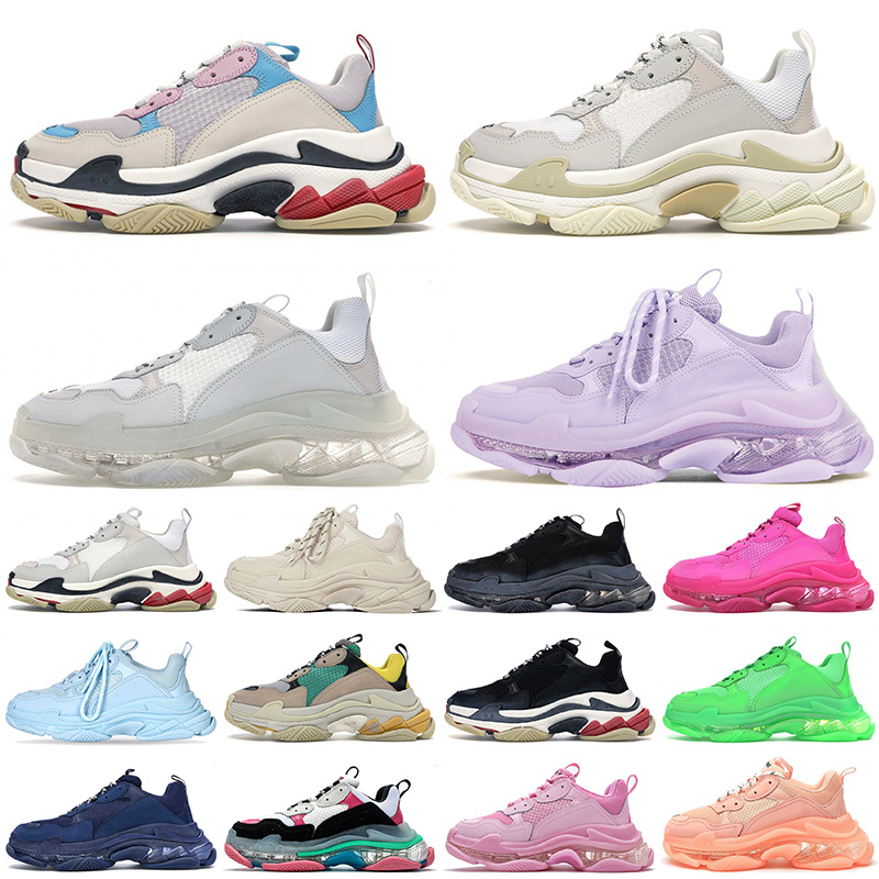 

2021 Arrival Triple S Platform Sneakers Mens Women Casual Sports Shoes Designer Vintage 17FW Paris Old Clear Sole Luxury Fashion Trainers Eur 36-45, 1 36-40