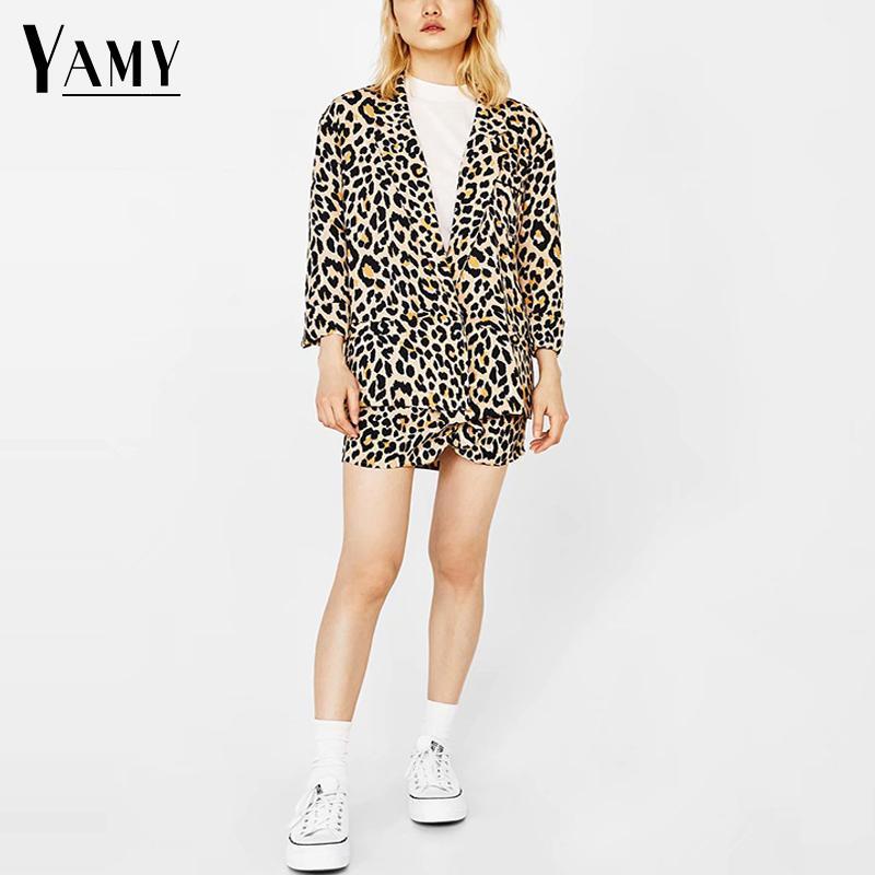 

Women' Suits & Blazers 2021 Summer Boho Women And Jackets Sexy Leopard Singe Button Blazer Lady OL Slim Outerwear Female Korean