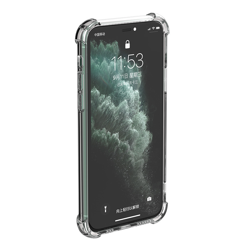 

Phone Cases For IPhone 13 12 Mini 11 Pro MAX XR XS Shockproof TPU cellphone case Clear Soft Transparent Protect Cover Cases Anti-drop Airbag anti-fall