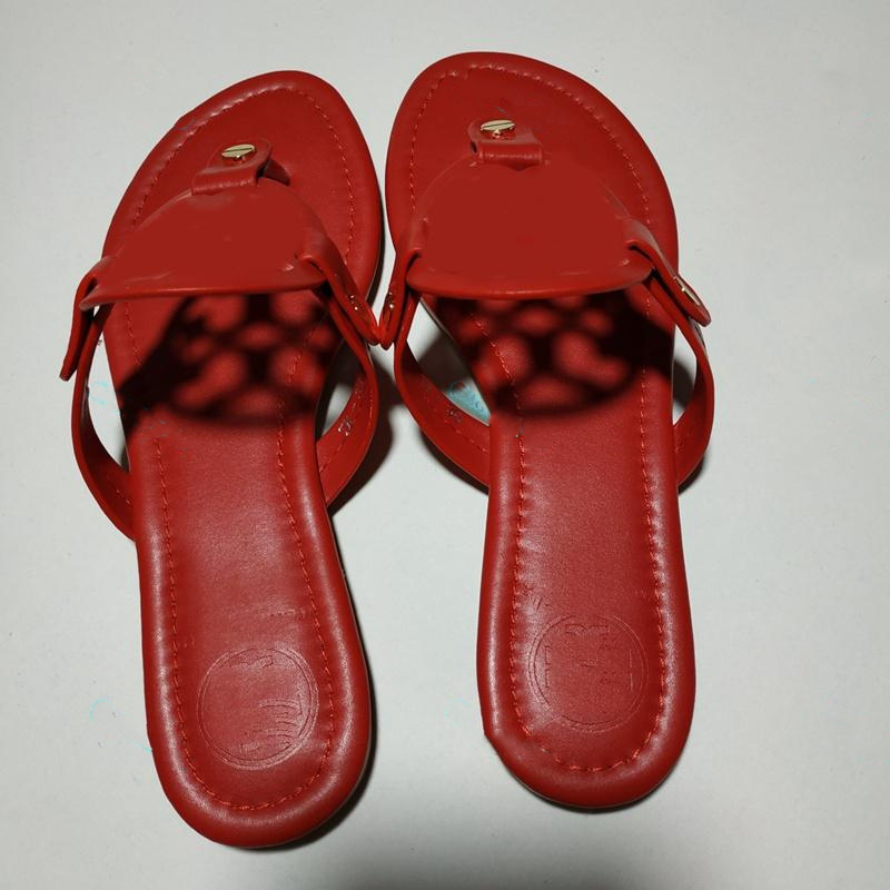 

Women fashion TB summer shoes slipper Tory Hollow out Sandals ladies genuine cowhide leather Shoes with logo box Flat slippers Large size 35-41, Black