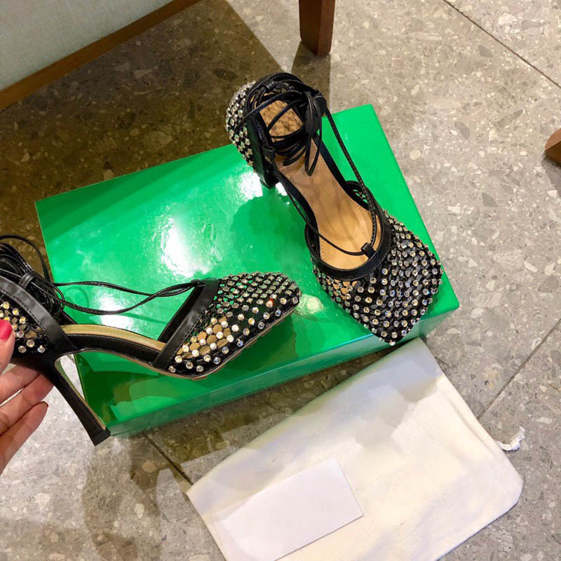 

Women dress shoes High Heels sparkle stretch sandal Leather mesh sandals ankle strap high-heel designer heel Square toe pump, #1
