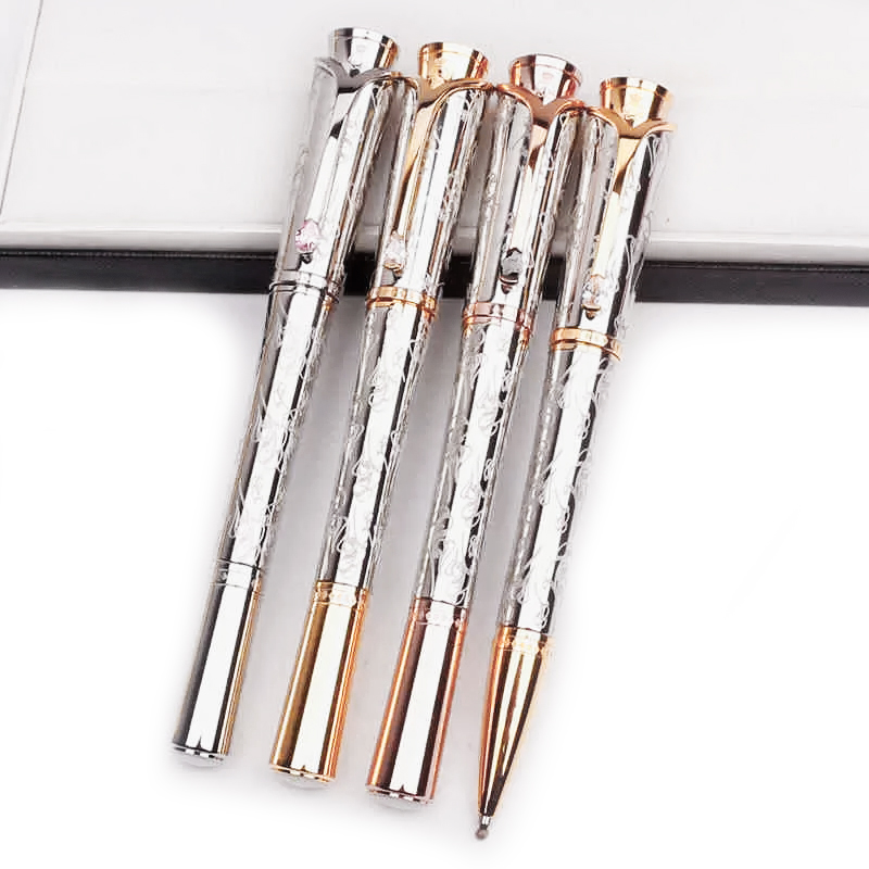 

PURE PEARL Collection Princesse Grace de Monaco Roller Ball Pen Edition with Serial number Carved Crown Luxury stationery+Gift Refills+Gift Plush Pouch