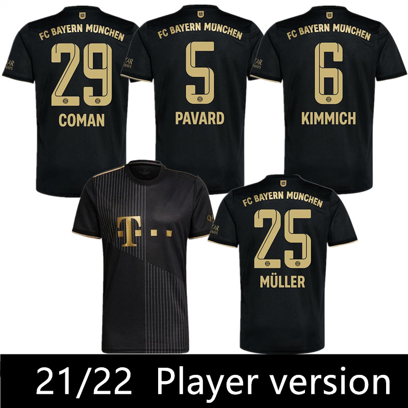 

Player version 21 22 Bayern Munich soccer jersey LEWANDOWSKI SANE 2021 2022 football shirt HERNANDEZ GORETZKA GNABRY camisa de futebol top thailand, Black;yellow