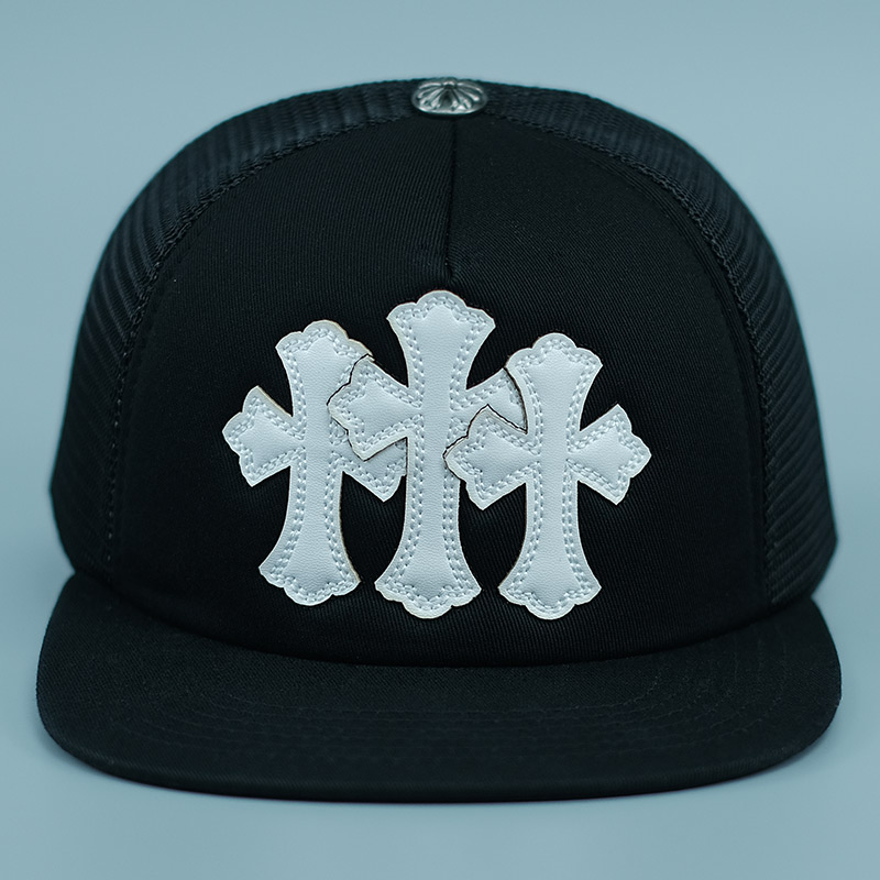 

Men's hat trend Korean handsome mesh visor baseball cap wide brim big face cap, White letter