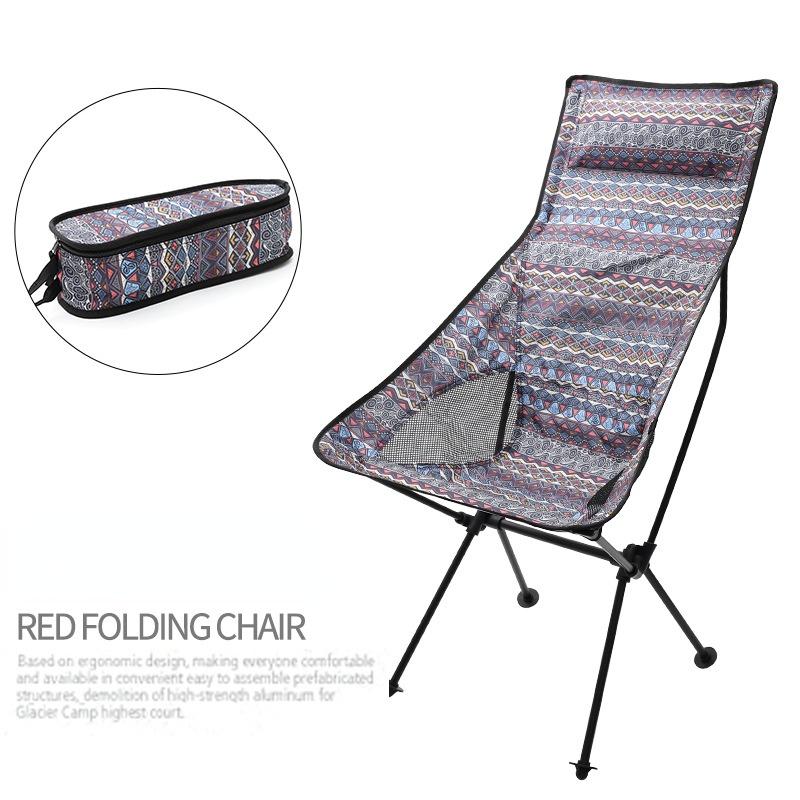 

Camp Furniture Outdoor Portable Ultra-light Aluminum Alloy Moon Chair Beach Leisure Folding Picnic Winter Fishing Backrest 2021