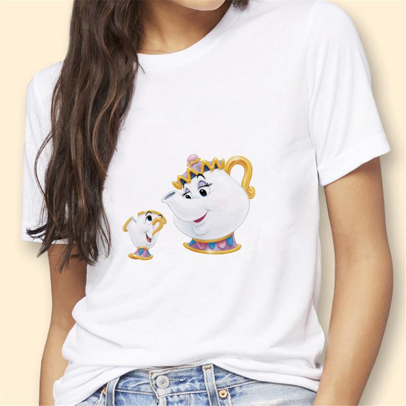 

Women's T-Shirt Tees For Women Summer Short Sleeve Casual White O-neck Tshirt Mrs Potts Lovely Graphic Girl And Lady Harajuku Female, 6-b0955