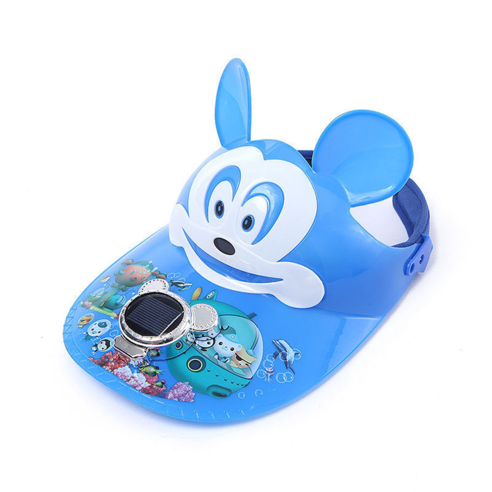 

Summer children's solar fan hat thickened version sunscreen empty top cartoon toys, Yellow