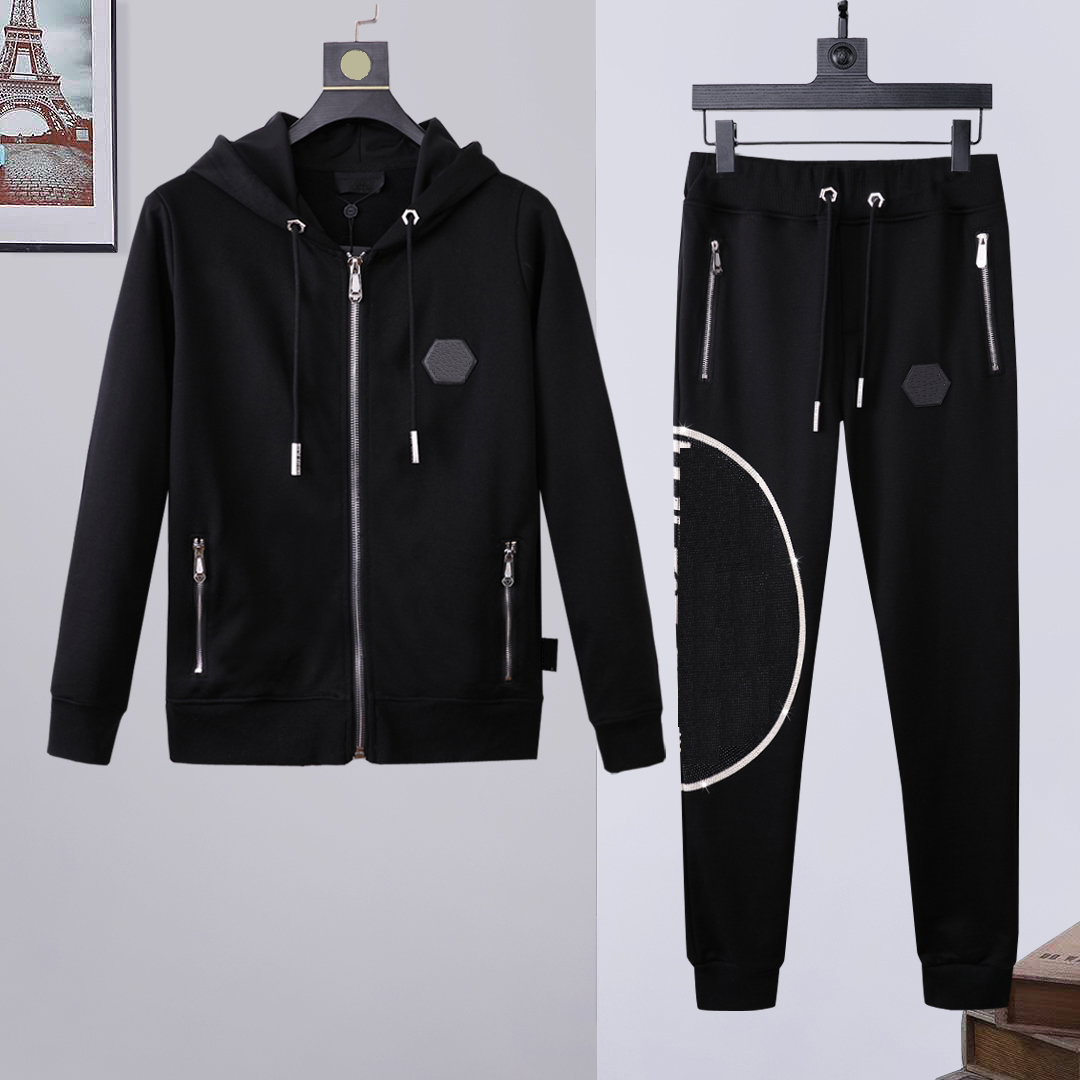 

Mens Tracksuit Two Pieces Sets Jackets Long Sleeves And Pants With Letters Embroidery Fashion Style Spring Autumn Outwear Sports Set Jacket Tops Suits, Black