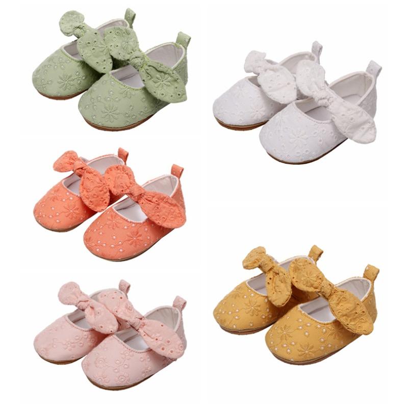 

First Walkers Baby Girls Bow Princess Shoes Spring Autumn Toddlers Prewalkers Cotton Soft Bottom Infant -18M