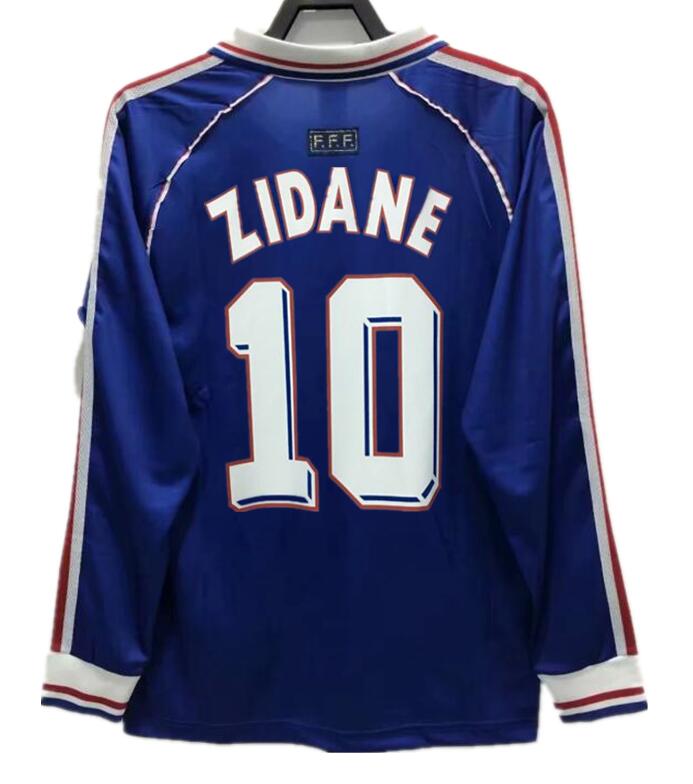 

Long sleeve 10 ZIDANE 1998 FRANCE RETRO VINTAGE ZIDANE HENRY MAILLOT DE FOOT Thailand Quality soccer jerseys uniforms 2002 1996 2004 2006 Football Jerseys shirt, 1984 home