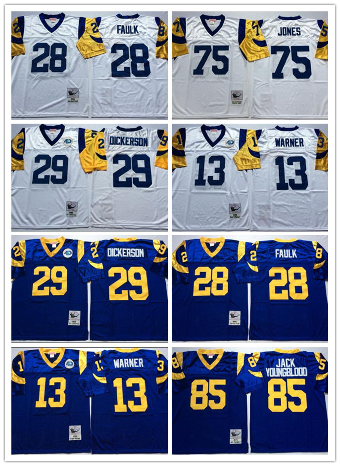

NCAA Men Vintage 40th Jersey Eric Dickerson Marshall Faulk Warner Jones Jack Youngblood Kurt Jerseys Stitched, As