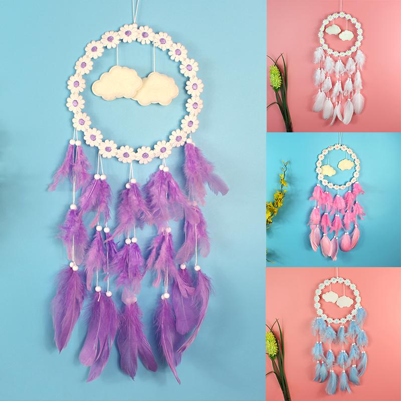

Feather Hanging Drop Fresh Ornaments Dream Catcher Gifts Hangings European Small Daisy Home Decorations Wind Chimes Decorative Objects & Fig