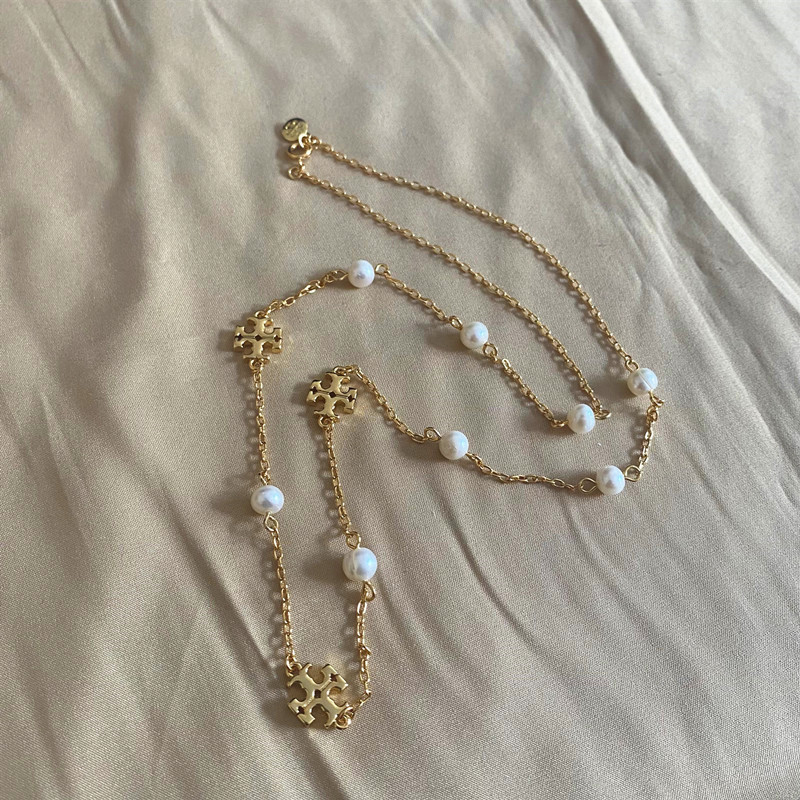 70% OFF Luxury Jewelry Jewelry TB freshwater pearl necklace exquisite temperament 18K Gold clavicle chain-image-715114790