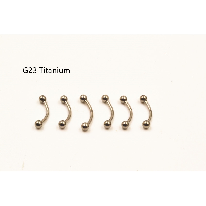 

AMIGATINA 50pcs Shippment G23 Titanium Eyebrow Nipple/Ear BCR Body Piercing Ear Helix/Tragus/Cartilage Banana Bar 16G