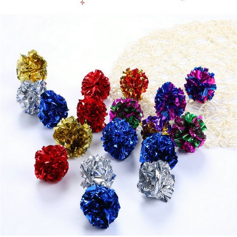 

Color random Multicolor Mylar Crinkle Ball Cat Toys Ring Paper Cat Toy Interactive Sound Ring Paper Kitten Playing Balls1 42 R2