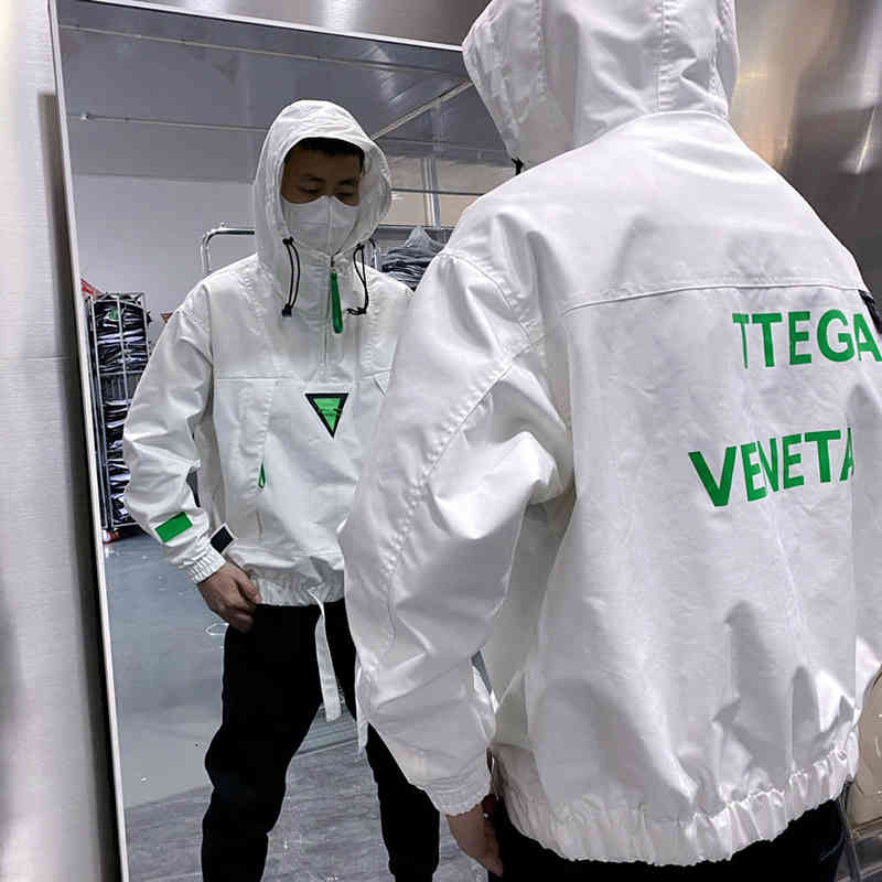 

Hip-hop mens jacket black and white fashion autumn hooded BV designer short casual all-match jacket trendy men clothing 4xl