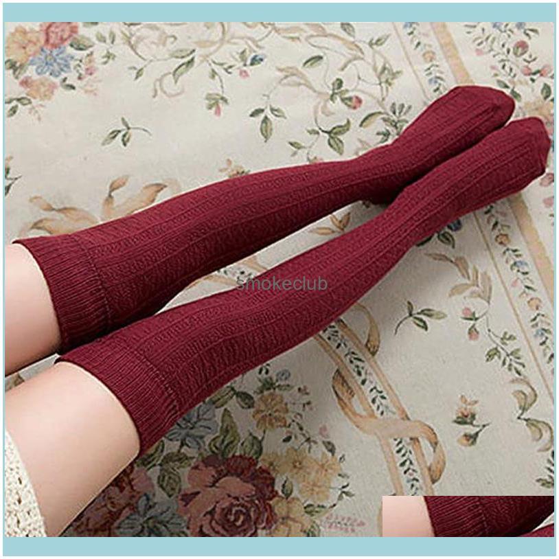 

Athletic Outdoor As & Outdoors Sports Socks 2# Adt Women Knitting Solid Color Knee-High Cotton Fashion Long Stockings For Girls Ladies Drop, Dy