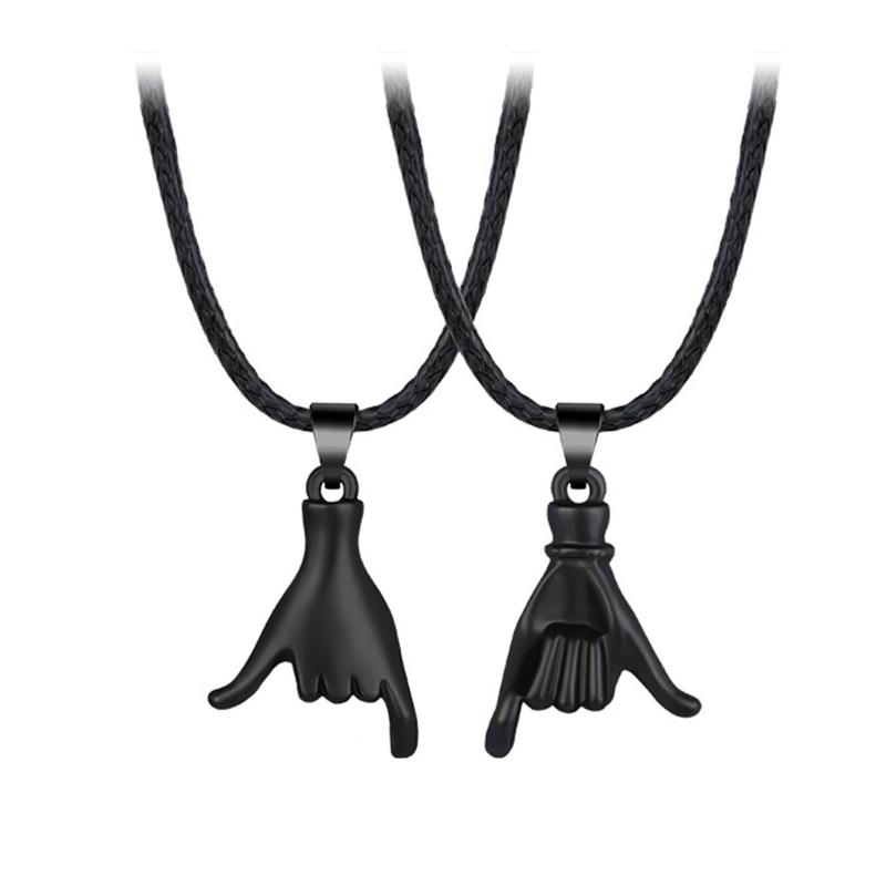 

Chains C9GF Pinky Swear Match Hand Couple Necklace Forever Love Shaped Pendant For Women Men, Silver