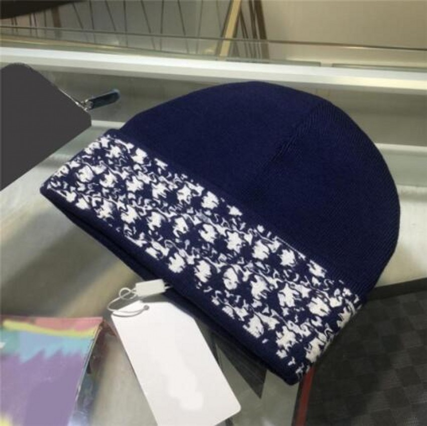 

Top quality classic letter Knitted Beanie Caps with label for Men Women Autumn Winter Warm Thick Wool Embroidery Cold Hat Fashion Street Hats, #1