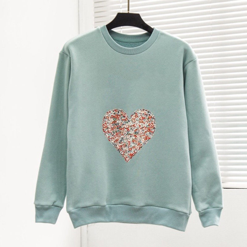 

Fashion Womens Sweatshirt Top Great Quality Super Cozy Liberty Patch Long Sleeve Retro Sweatshirts Women Autumn Winter Hip Hop Sweat Shirt, Black