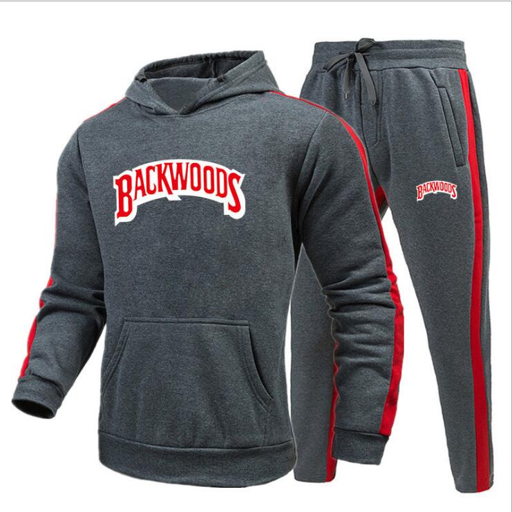 

New Tracksuit Men Set Hoodies Men Sweatshirt Sweat Spring Autumn Fleece 2PCS Stand Collar Patchwork Fashion Sweatsuits Jogging Sportswear, White - b