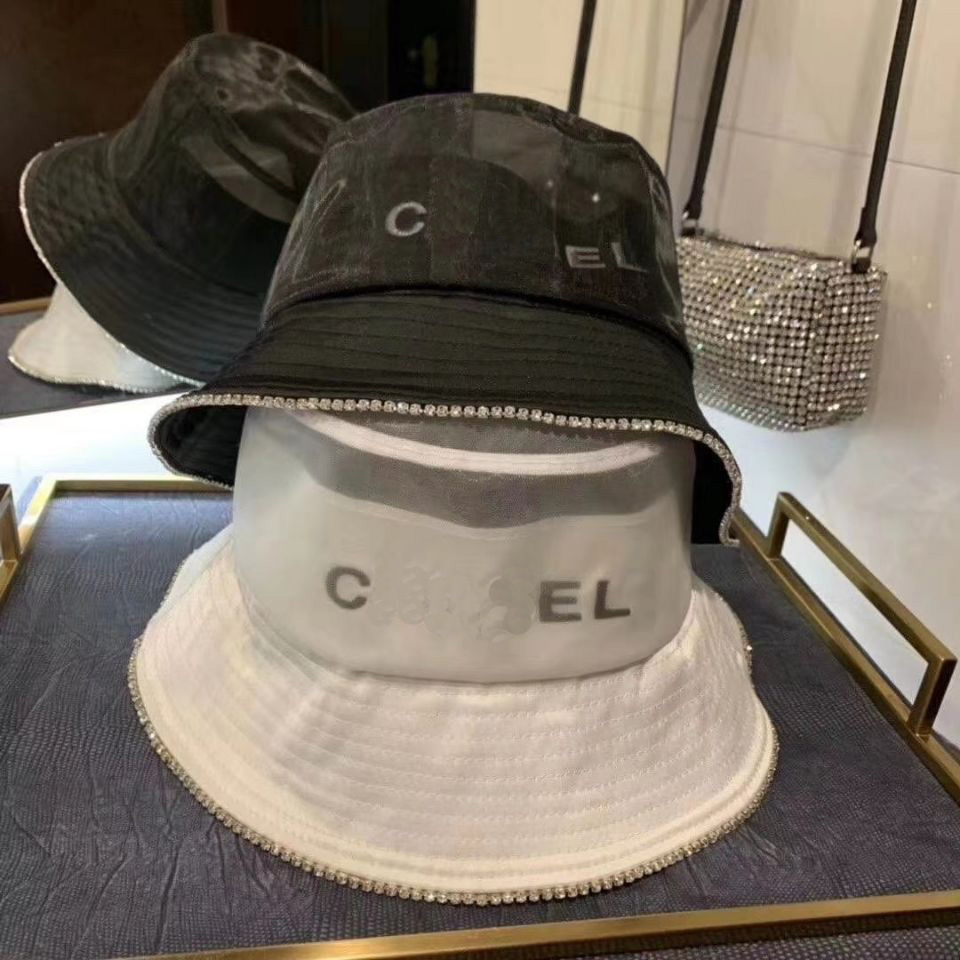 

Men's and women's summer mesh fisherman's hat show face small basin hat online celebrity diamond-encrusted breeze sun visor hat tide, Blue;gray
