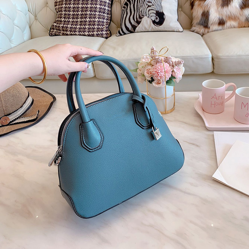 

Fashion vintage shell handbag solid color leather cross pattern shoulder bag women's handbag Blue purse belt cross-body bags, Red