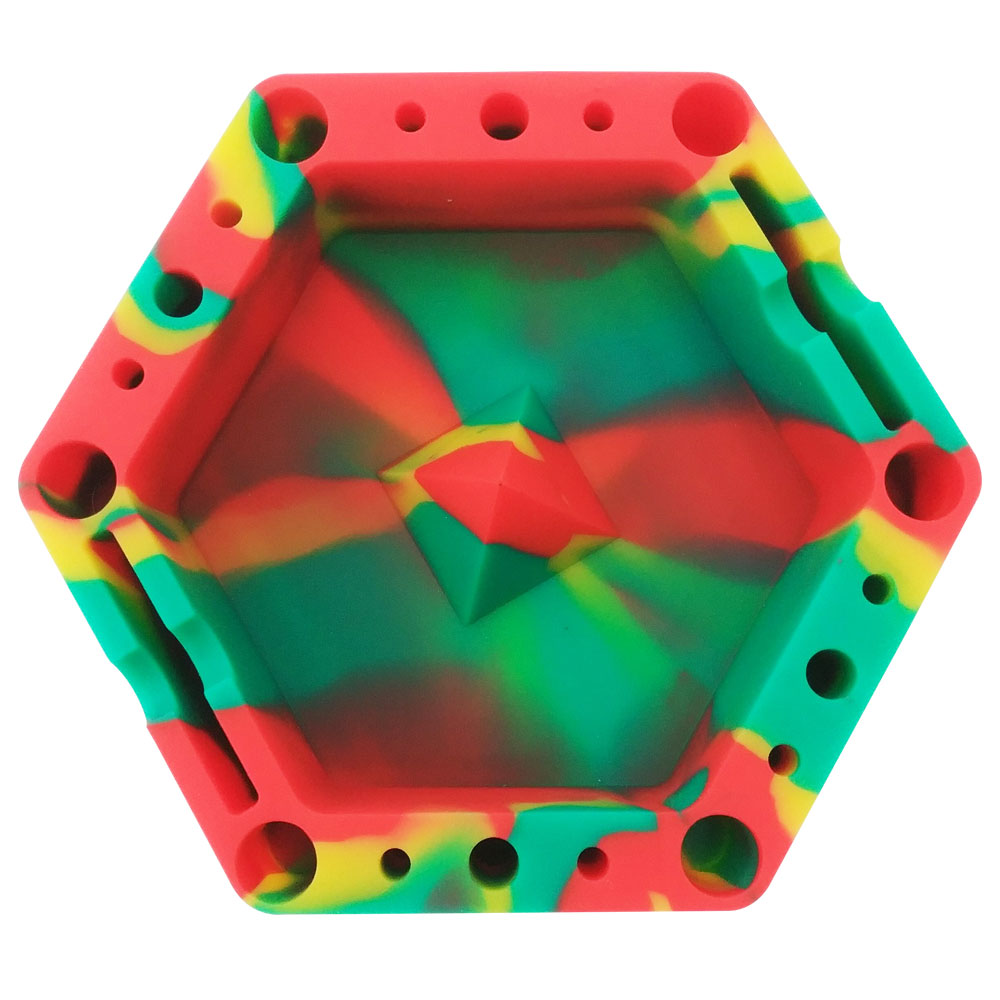 

Silicone Dab Ashtray With Poker Indoor Use Unbreakable Cigar Tobacco Cigarette Pipe Ash Tray With Multi Holes For Dabs Tools