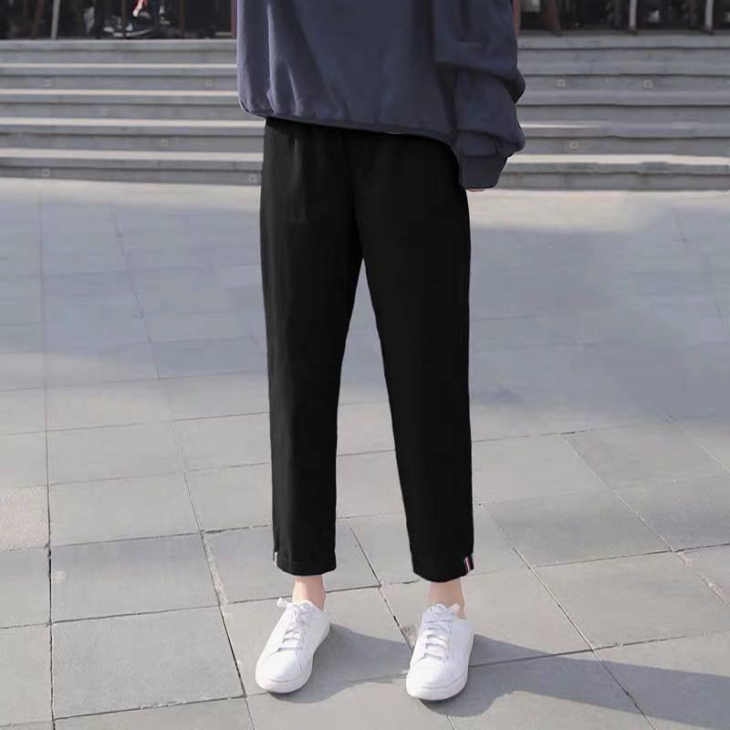 

Women' Pants & Capris 2021 Spring Womens Cotton Overalls Casual Ninth Harem Ladies Radish Pencil Autumn Loose Cargo, Black