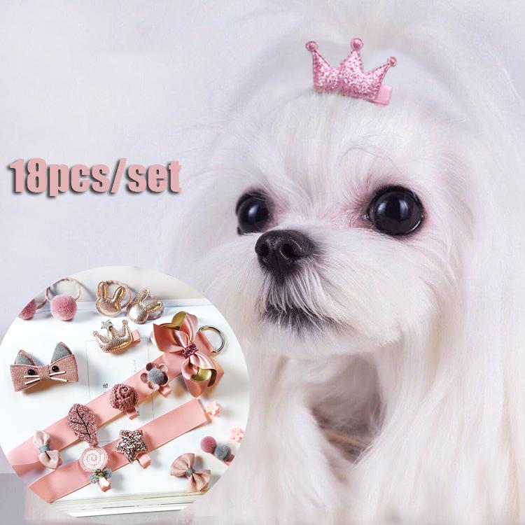 

Dog Apparel 18pcs/set Hairpins For Dogs Pink Black Boy Girl Party Wedding Luxury Pet Grooming Hair Clip Accessories Cat Chihuahua Yorkies, 04