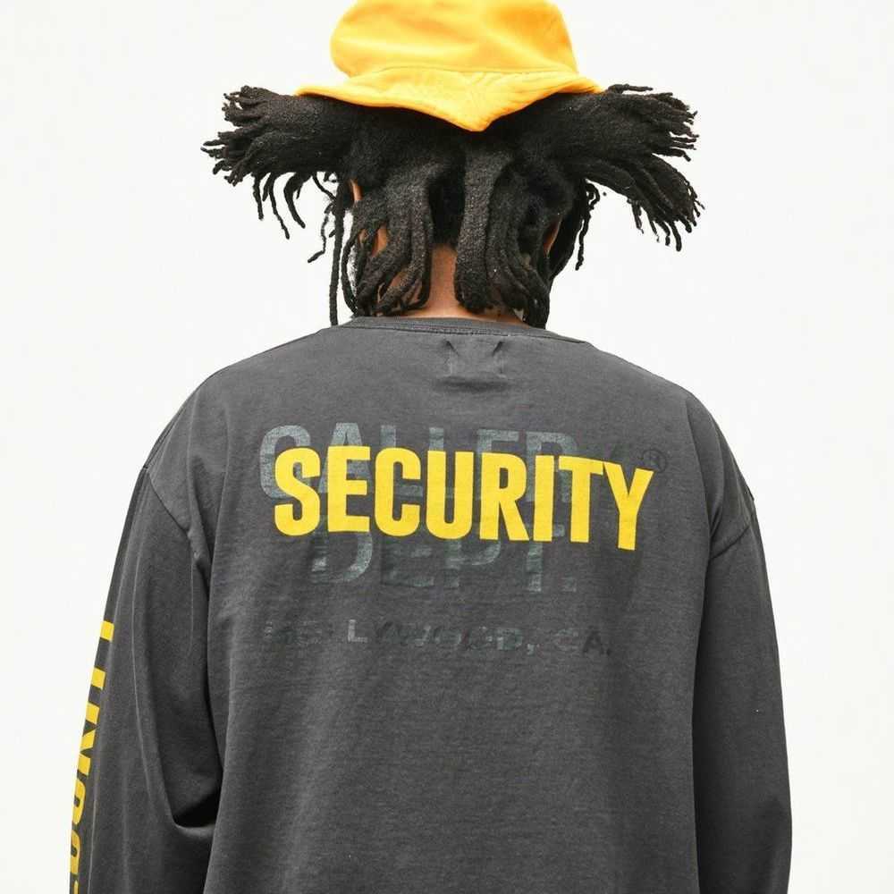 

G821gallery dept Tee security tee Kirin arm fashion men's and women's thin washed black long sleeve T-shirt, White;black