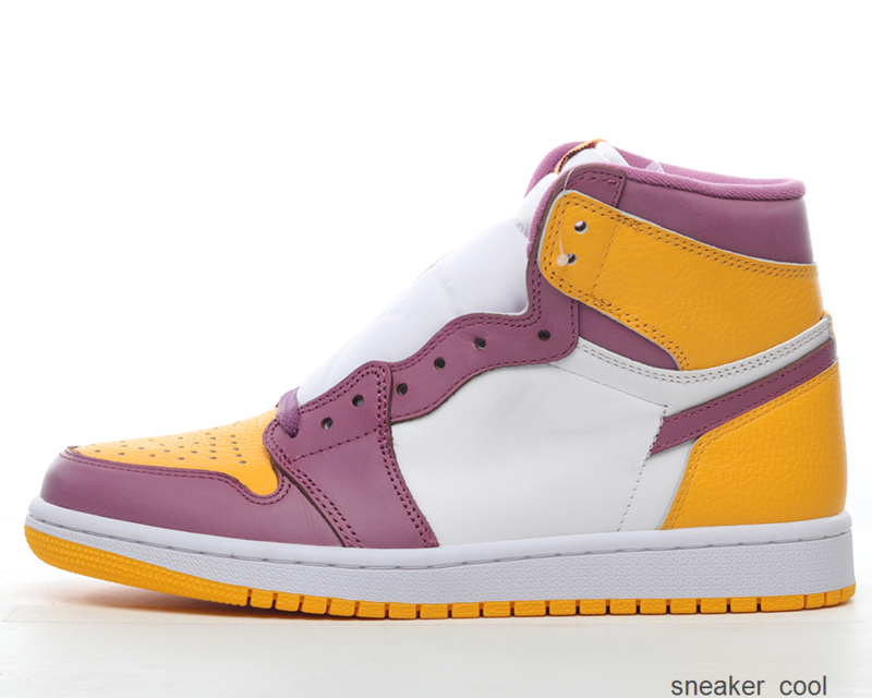 

Jumpman 1 high OG Brotherhood basketball shoes White Purple Yellow men women Sports Shoes Sneakers trainers, #1