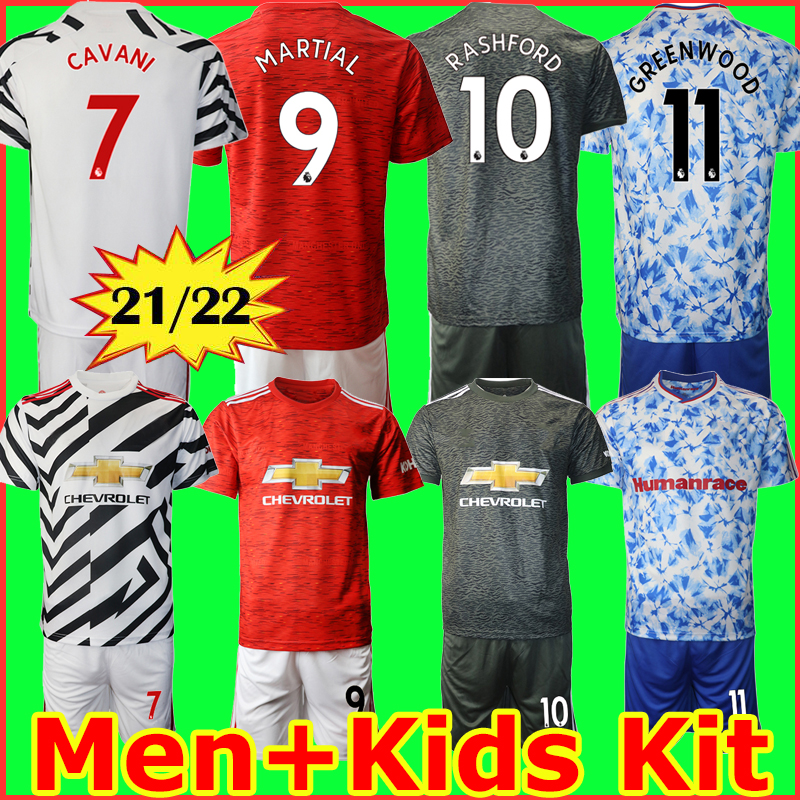 

ManChester 21 22 Human Race fans playr soccer jerseys CAVANI MARTIAL RASHFORD ROONEY POGBA B.FERNANDES football training short sleeves shirt, Black