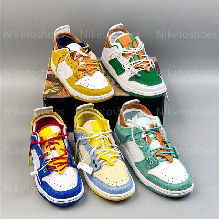 

KIKS x EJDER WMNS Running Skateboard shoe Ziv x Low Custom Turdunken Mens Dunks Sports Shoes Trainer, 01