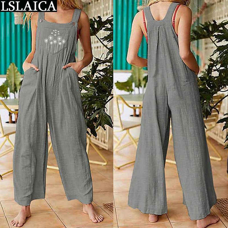 

Loose Overalls Arrival Fashion Style Stitching Sleeveless Jumpsuits&Rompers Casual Square Collar Summer Loungewear Women 210520, Black