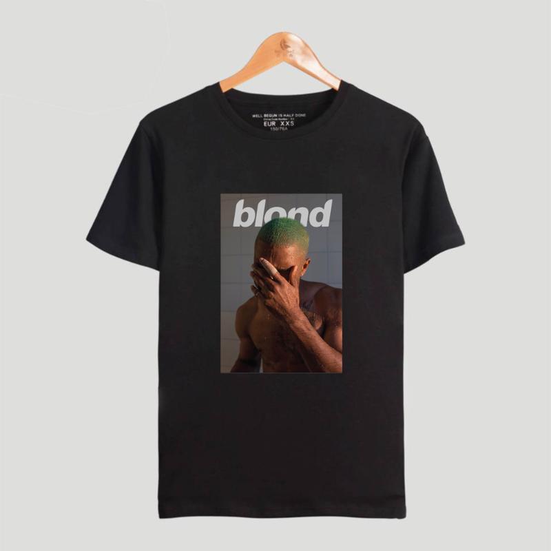 

Men's T-Shirts Young Singer Frank Tshirt Ocean Unisex O-Neck Summer Short Sleeve Women Men Harajuku Streetwear Blonde Fashion Clothes, Black