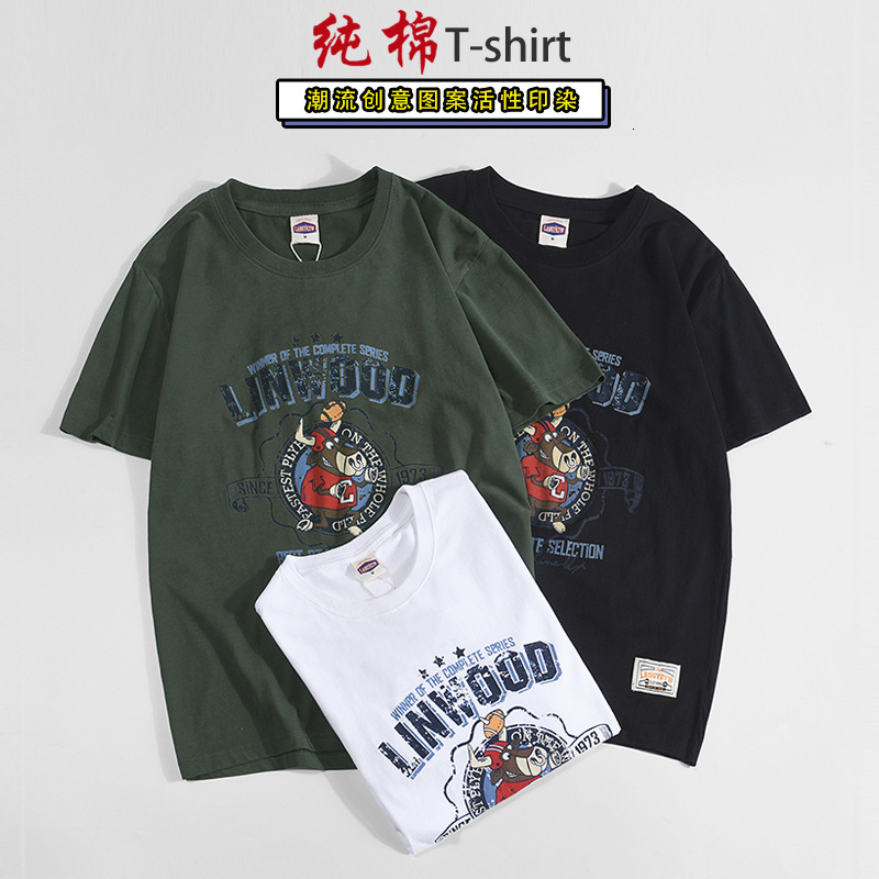 

t shirt summer cotton short sleeve with moulting and printing, White;black