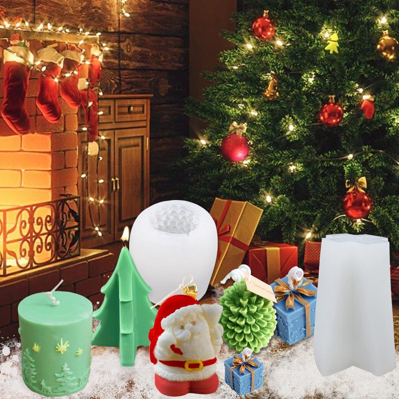 

Craft Tools Silicone Candle Making Mold Christmas Tree 3D Shape Resin Epoxy Chocoalte Cake Handmade Mould Form For Candles