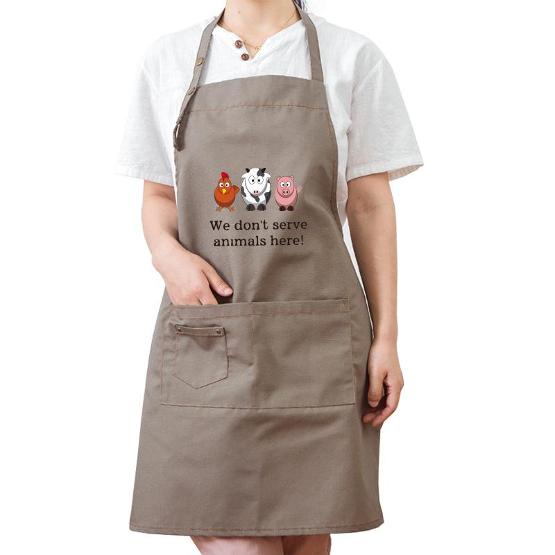 

Cute Cartoon Apron Home Cleaning Gardening Bar Waiter Work Wear Smock Men And Women Couple Funny Sleeveless Logo Print Aprons