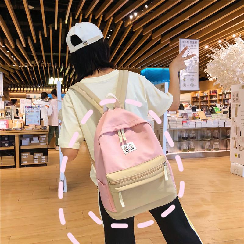 

Backpack Backpacks School-Bags Teenage Vintage Girls Simple-Style Fashion Solid Zipper Women, Black