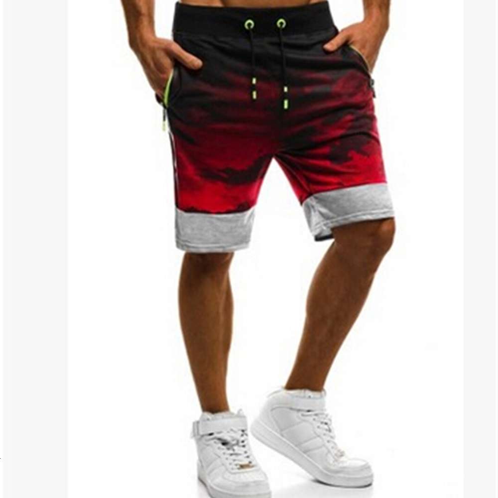 

AU Men Casual Short Pants Gym Fitness Running Sports Wear Shorts Hommes Jogger Pirnt Shorts Casual Summer Pants, White;black