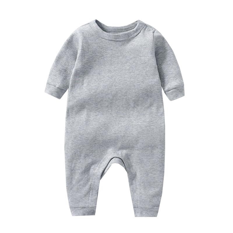

Jumpsuits Spring Autumn Infant Cotton Romper Solid Color Long-sleeved 0-3 Year Old Baby Jumpsuit Boys Girls Korean Quality Childr Clothing, Blue