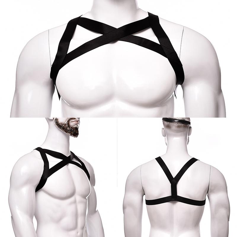 

Bras Sets Multi-color Harness Mens Bondage Men Shoulder Body Chest Muscle Belt Straps Arnes Hombre Gay Cosplay Costume, Black