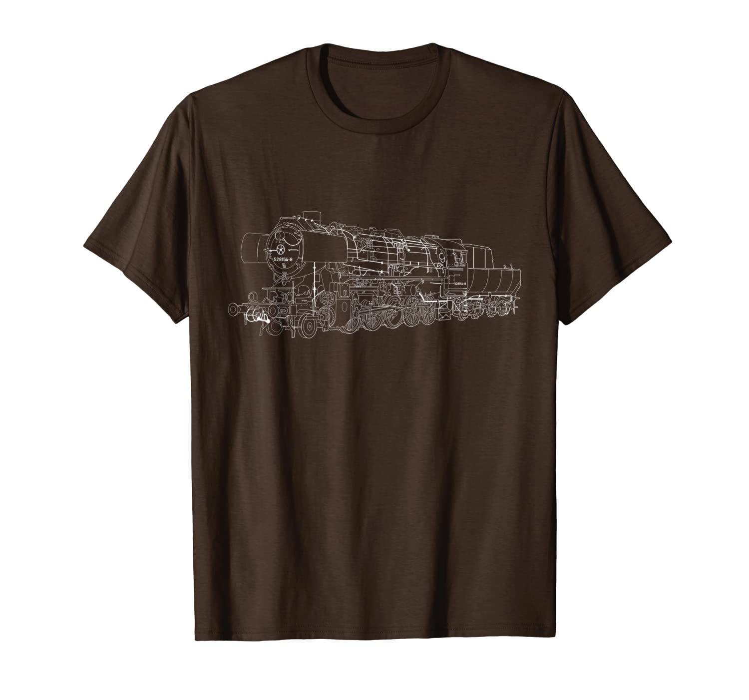 

german steam locomotive model 52 vintage br 52 t-shirt, White;black